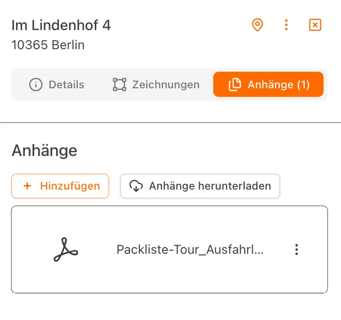 Objektskizzen und Notizen hinterlegen